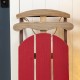 Glitzhome 34.25"H Wooden Christmas Red Sleigh Porch Decor