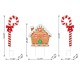 Glitzhome S/3 33"H Metal Christmas Gingerbread House and Candy Cane Yard Stake (KD)