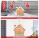 Glitzhome S/3 33"H Metal Christmas Gingerbread House and Candy Cane Yard Stake (KD)