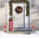 Glitzhome S/3 33"H Metal Christmas Gingerbread House and Candy Cane Yard Stake (KD)