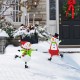 Glitzhome S/2 36"H Metal Christmas Skiing Snowmen Yard Stake(KD)