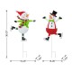 Glitzhome S/2 36"H Metal Christmas Skiing Snowmen Yard Stake(KD)