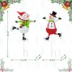 Glitzhome S/2 36"H Metal Christmas Skiing Snowmen Yard Stake(KD)