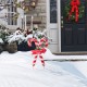 Glitzhome 30"H Metal Christmas Candy Cane Yard Stake(KD)