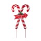 Glitzhome 30"H Metal Christmas Candy Cane Yard Stake(KD)