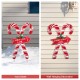 Glitzhome 30"H Metal Christmas Candy Cane Yard Stake(KD)