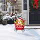 Glitzhome 24"H Metal Christmas Dog and Gift Cart Yard Stake(KD)