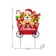 Glitzhome 24"H Metal Christmas Dog and Gift Cart Yard Stake(KD)