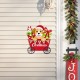 Glitzhome 24"H Metal Christmas Dog and Gift Cart Yard Stake(KD)
