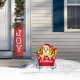 Glitzhome 24"H Metal Christmas Dog and Gift Cart Yard Stake(KD)
