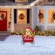 Glitzhome 24"H Metal Christmas Dog and Gift Cart Yard Stake(KD)