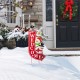 Glitzhome 35.75"H Metal Christmas Snowmen Arrow Welcome Yard Stake(KD)