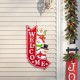 Glitzhome 35.75"H Metal Christmas Snowmen Arrow Welcome Yard Stake(KD)