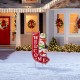 Glitzhome 35.75"H Metal Christmas Snowmen Arrow Welcome Yard Stake(KD)