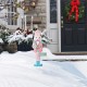 Glitzhome 36"H Metal Christmas Pink Nutcracker Yard Stake(KD)