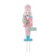 Glitzhome 36"H Metal Christmas Pink Nutcracker Yard Stake(KD)