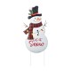 Glitzhome 36"H Lighted Metal Christmas Let it Snow Snowman w/colorful bulbs  Yard Stake(KD)