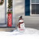 Glitzhome 36"H Lighted Metal Christmas Let it Snow Snowman w/colorful bulbs  Yard Stake(KD)