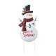 Glitzhome 36"H Lighted Metal Christmas Let it Snow Snowman w/colorful bulbs  Yard Stake(KD)