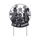 Glitzhome 30"H Christmas Metal Silhouette Snowman Family Yard Stake or Wall Décor(KD,Two Function)