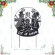 Glitzhome 30"H Christmas Metal Silhouette Snowman Family Yard Stake or Wall Décor(KD,Two Function)
