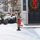 Glitzhome 36"H Christmas Metal African Nutcracker Yardstake (KD)