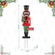 Glitzhome 36"H Christmas Metal African Nutcracker Yardstake (KD)