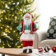 Glitzhome 18"H Faux Fur Christmas Chef Santa Figurine