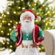 Glitzhome 18"H Faux Fur Christmas Chef Santa Figurine