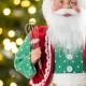 Glitzhome 18"H Faux Fur Christmas Chef Santa Figurine