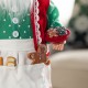Glitzhome 18"H Faux Fur Christmas Chef Santa Figurine