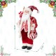 Glitzhome 18"H Faux Fur Christmas Peppermint Santa Figurine