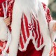 Glitzhome 18"H Faux Fur Christmas Peppermint Santa Figurine