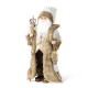 Glitzhome 18"H Faux Fur Christmas Woodland Santa Figurine with Porcelain Face