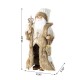 Glitzhome 18"H Faux Fur Christmas Woodland Santa Figurine with Porcelain Face
