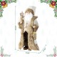 Glitzhome 18"H Faux Fur Christmas Woodland Santa Figurine with Porcelain Face