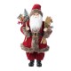 Glitzhome 18"H Faux Fur Christmas Woodland Santa Figurine with Porcelain Face