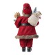 Glitzhome 18"H Faux Fur Christmas Woodland Santa Figurine with Porcelain Face