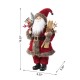 Glitzhome 18"H Faux Fur Christmas Woodland Santa Figurine with Porcelain Face