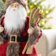 Glitzhome 18"H Faux Fur Christmas Woodland Santa Figurine with Porcelain Face