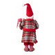Glitzhome 18"H Faux Fur Christmas Bathrobe Santa Figurine with Porcelain Face