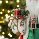 Glitzhome 18"H Faux Fur Christmas Traditional Santa Figurine with Porcelain Face