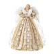 Glitzhome 18.5"H Faux Fur & PVC Christmas Elegant Angel Tree Topper with Porcelain Face