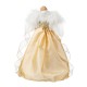 Glitzhome 18.5"H Faux Fur & PVC Christmas Elegant Angel Tree Topper with Porcelain Face