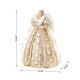 Glitzhome 18.5"H Faux Fur & PVC Christmas Elegant Angel Tree Topper with Porcelain Face