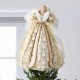 Glitzhome 18.5"H Faux Fur & PVC Christmas Elegant Angel Tree Topper with Porcelain Face