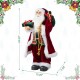 Glitzhome 24"H Faux Fur Christmas Traditional Santa Figurine