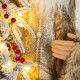 Glitzhome 4ft Oversized Christmas Woodland Santa with 5ft Lighted Flocked Artificial Christmas Tree