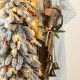 Glitzhome 4ft Oversized Christmas Woodland Santa with 5ft Lighted Flocked Artificial Christmas Tree