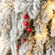 Glitzhome 4ft Oversized Christmas Woodland Santa with 5ft Lighted Flocked Artificial Christmas Tree